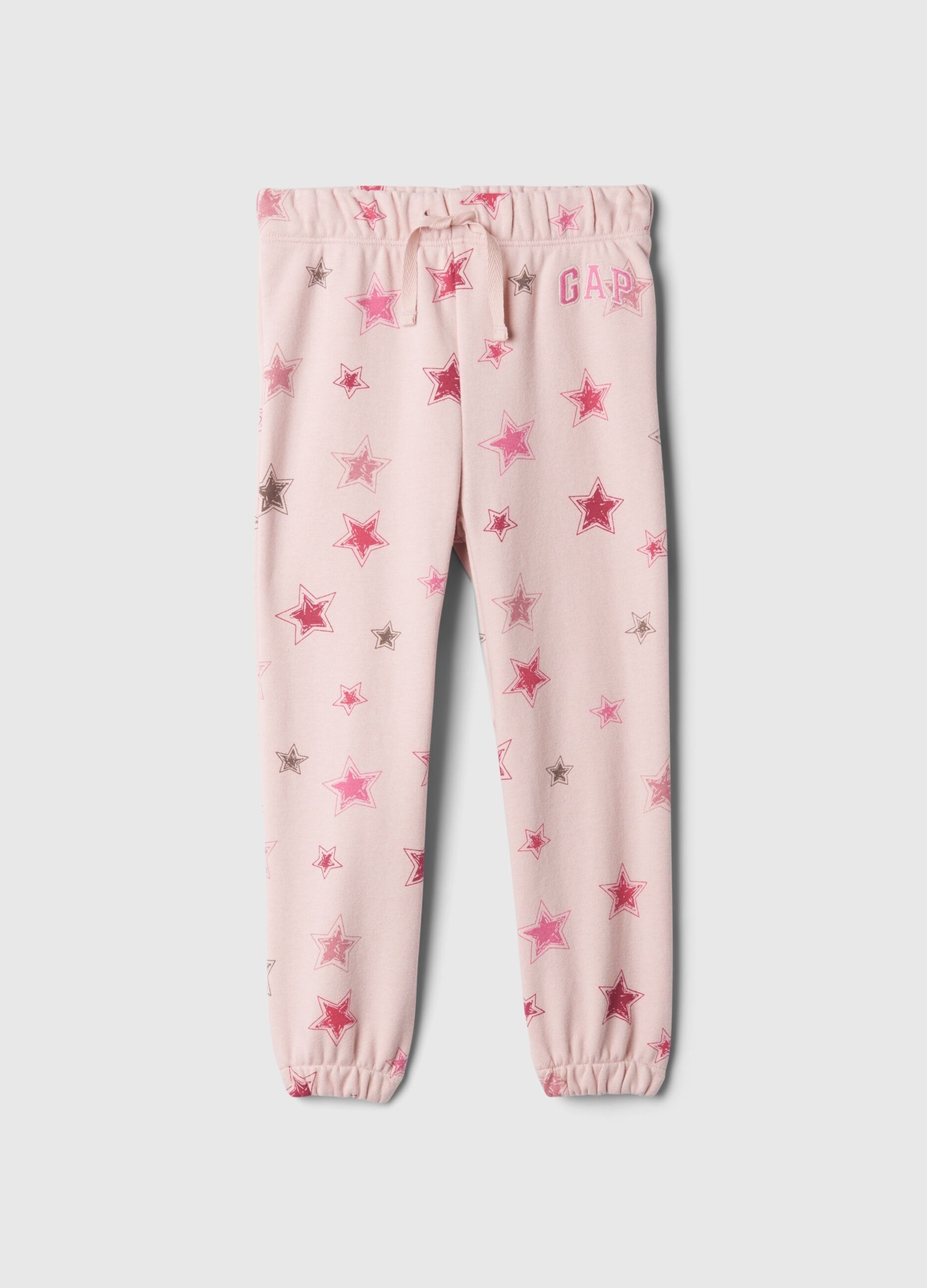 Joggers with drawstring and stars print