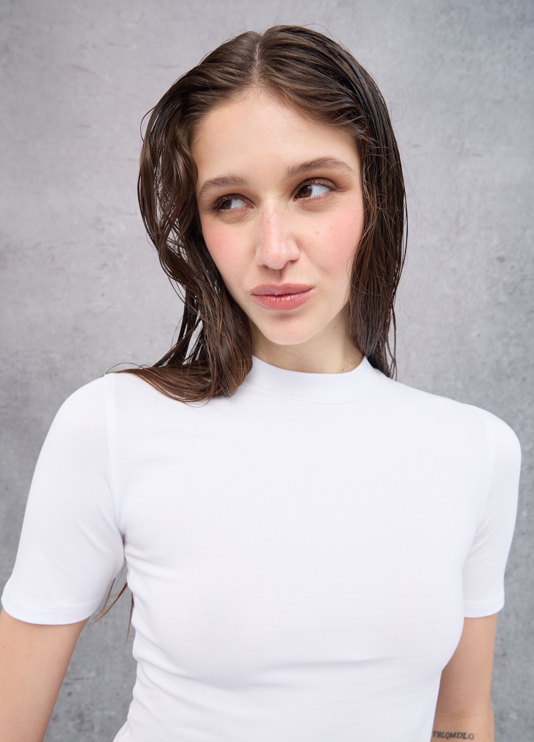 Mockneck T-shirt White