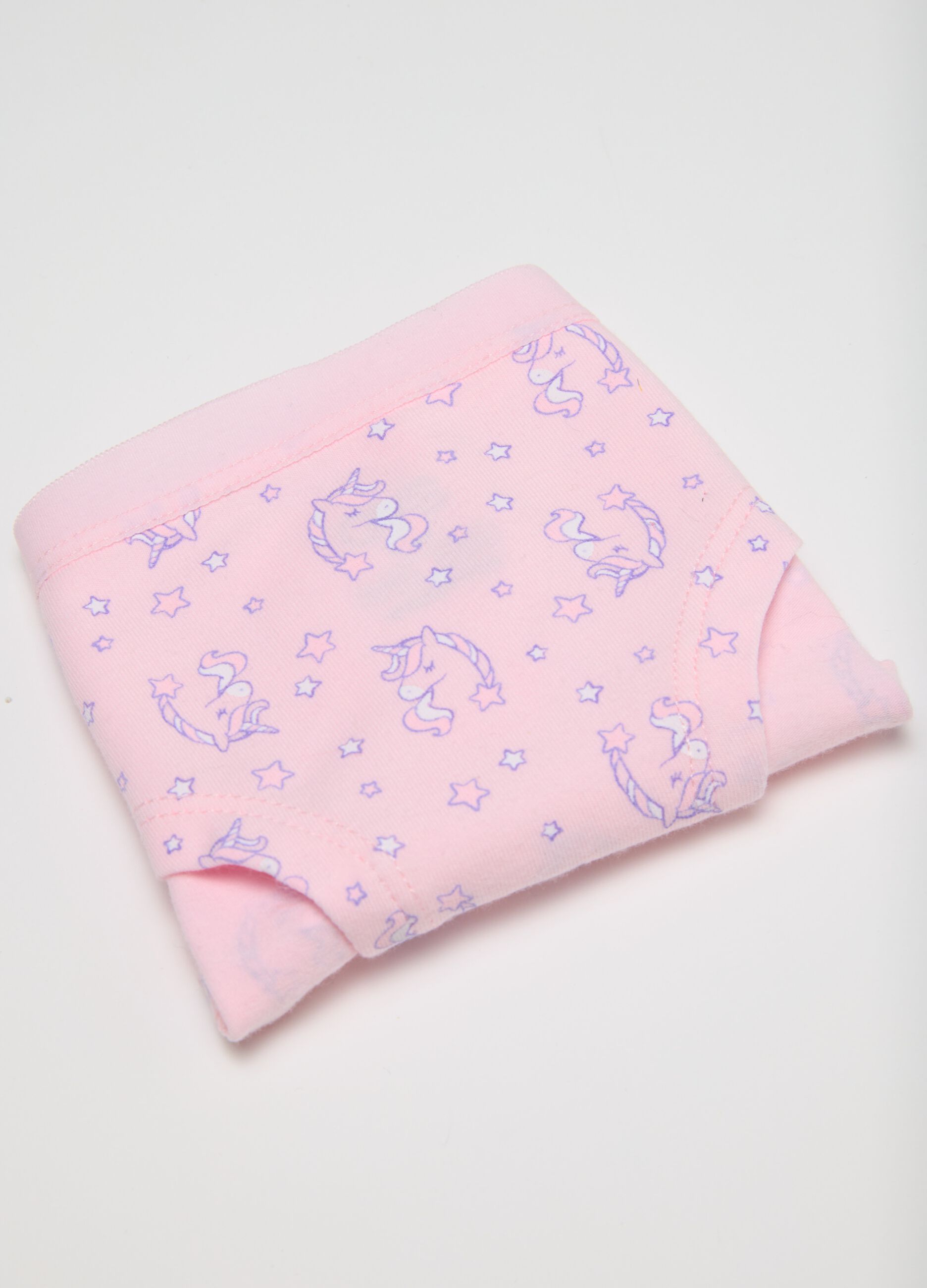 Girls' pink cotton regular fit briefs