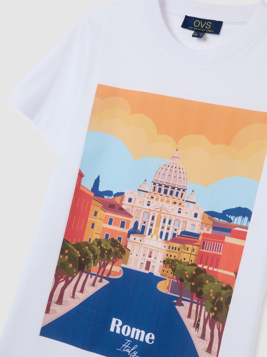 Women's pure white cotton regular fit T-shirt_1