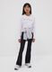 Girls' black flared leggings in stretch organic cotton_0
