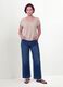 Blue cotton and stretch viscose denim jeans, bootcut fit_0