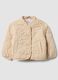 Beige padded quilted jacket, regular fit, for baby girl_0