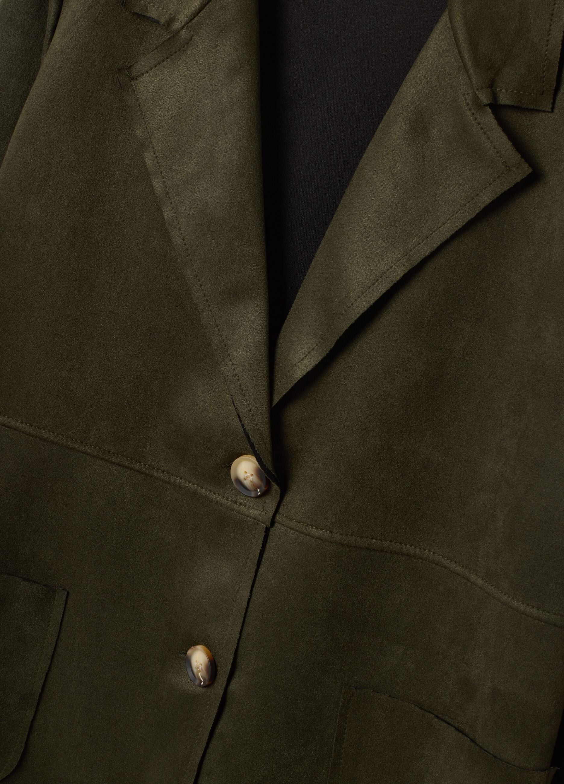 Green Ultralight regular-fit jacket with lapels and two pockets