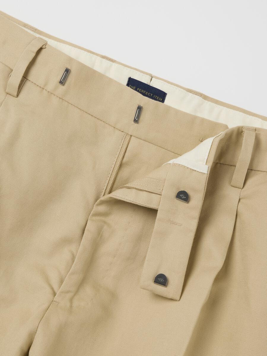 Men’s beige regular-fit trousers in cotton and linen_5