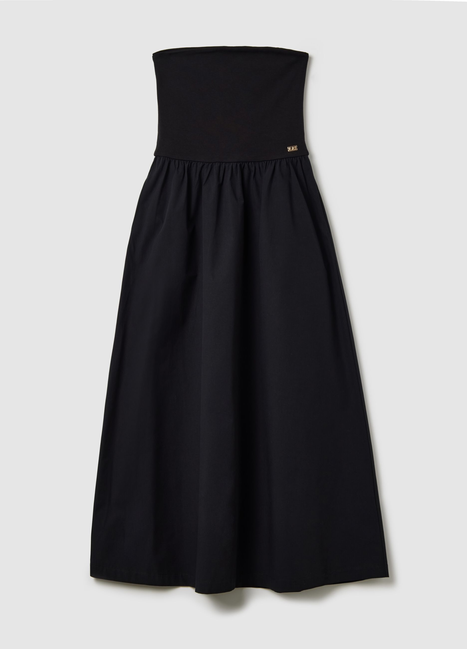 Long black dress with bandeau top