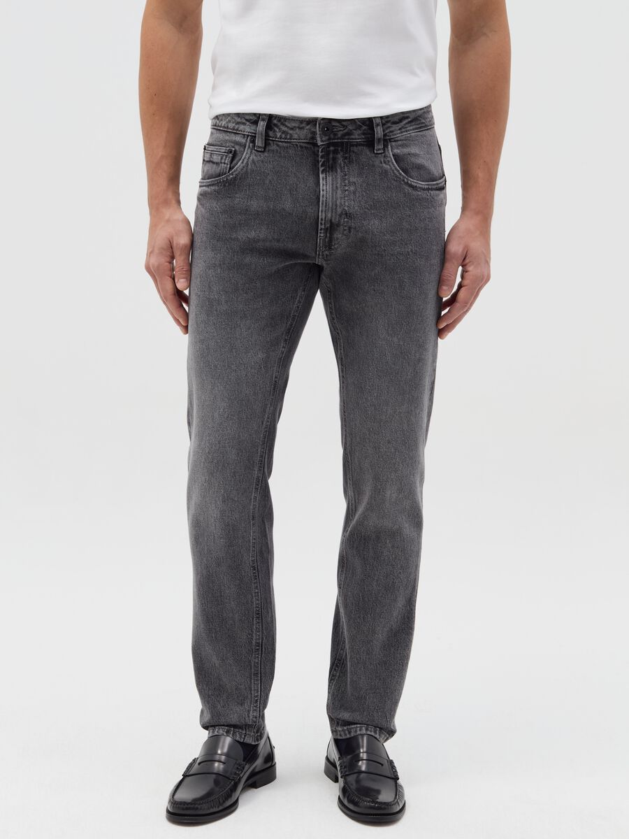 Slim-fit acid-wash jeans_1