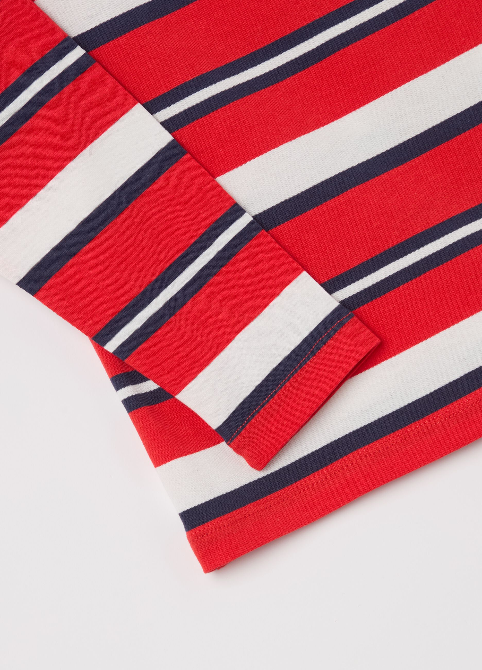 T-shirt a maniche lunghe in cotone a righe 