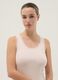 Beige regular fit stretch cotton vest with lace trim_1