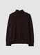 Brown pure wool jumper with high neck, oversized fit_0