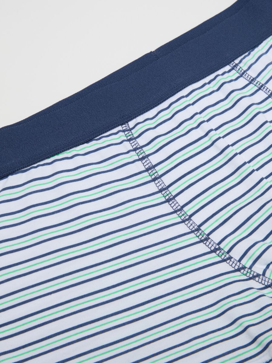 Midi boxer shorts in stretch cotton with pattern._5