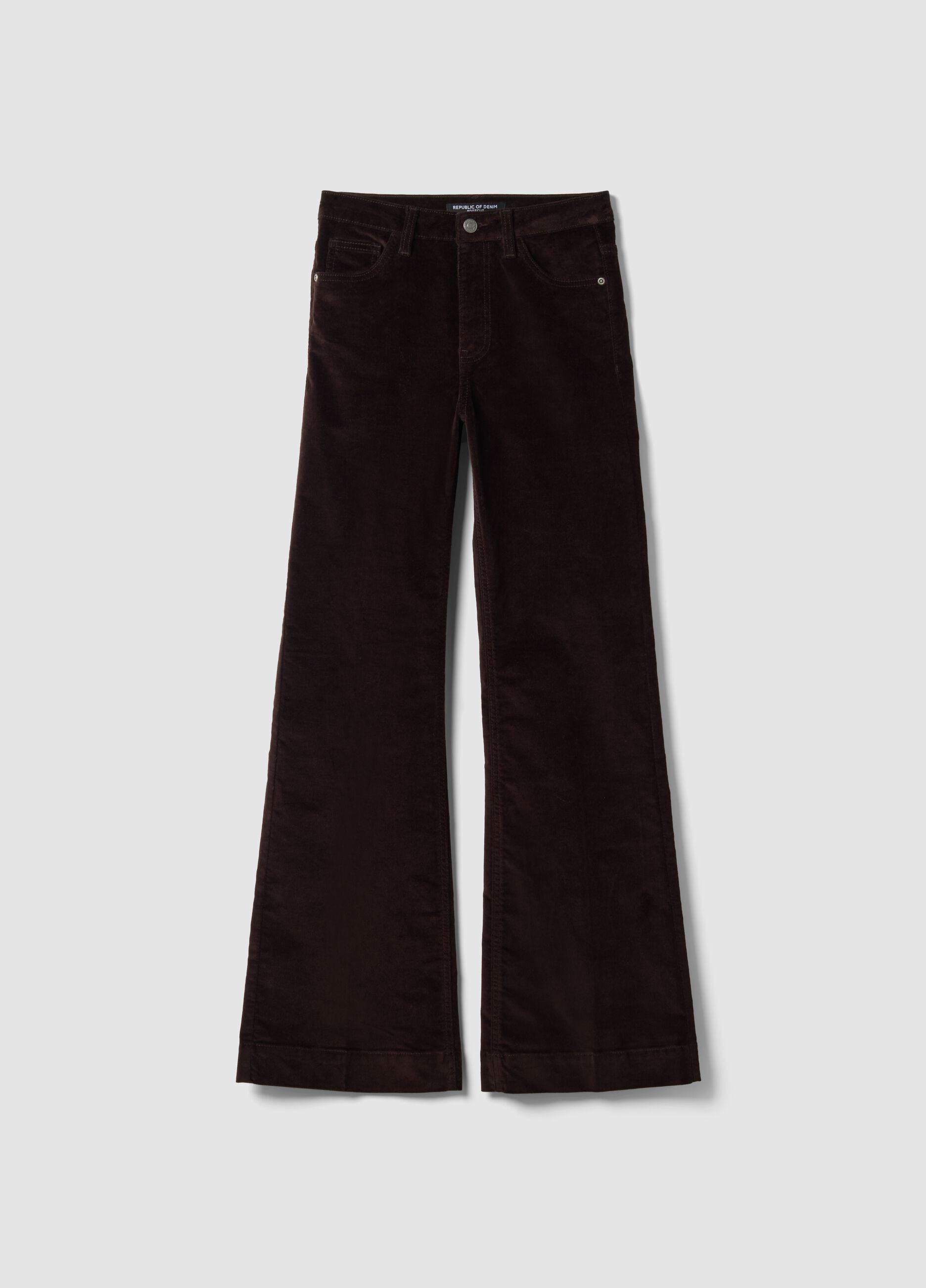 Brown bootcut stretch cotton jeans