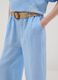 Sky-blue pure linen wide-leg trousers with elasticated waist_3