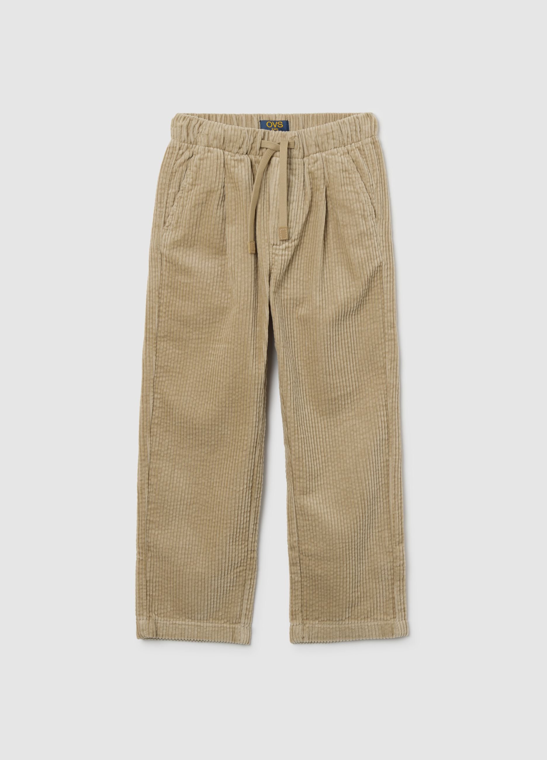 Child's Beige Regular Fit Pure Cotton Trousers