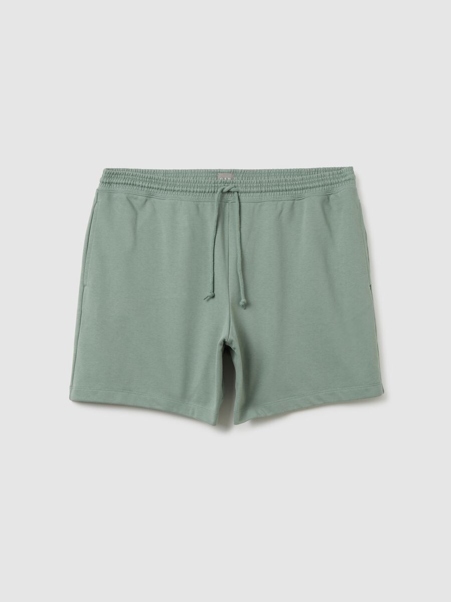 French terry Bermuda joggers with drawstring_1