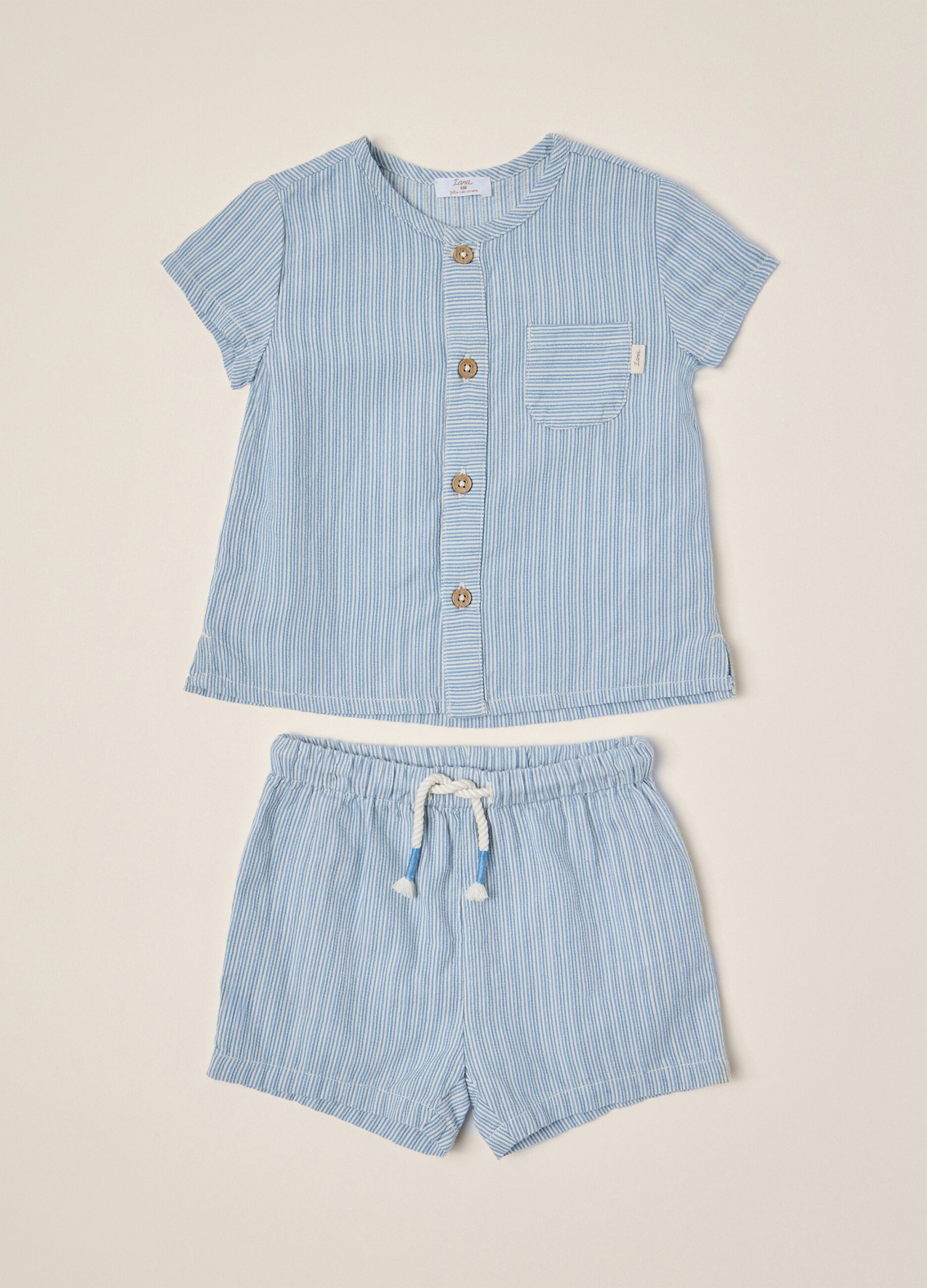 IANA Baby Set in Pure Seersucker Cotton