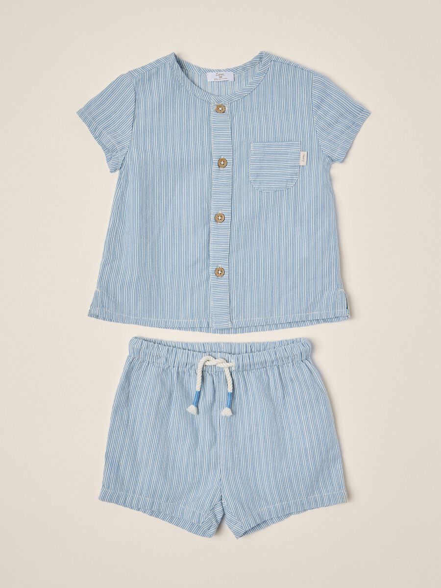 IANA Baby Set in Pure Seersucker Cotton_0