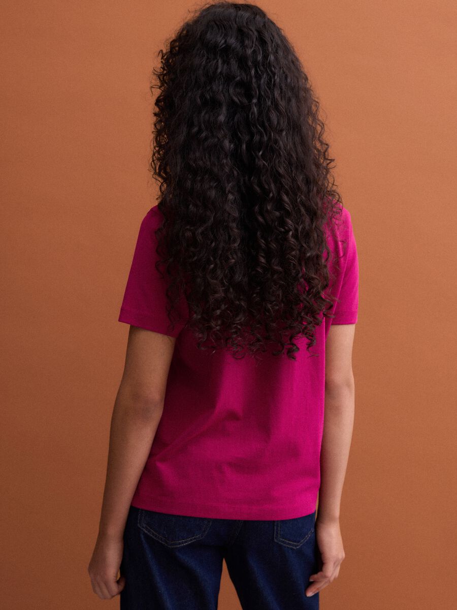 Pink regular-fit crew-neck T-shirt in pure Supima cotton_3