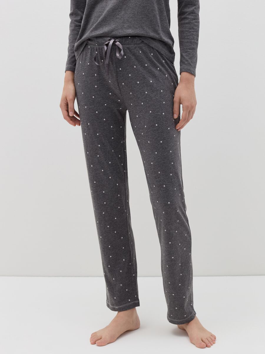 Pyjama trousers with small stars print_1