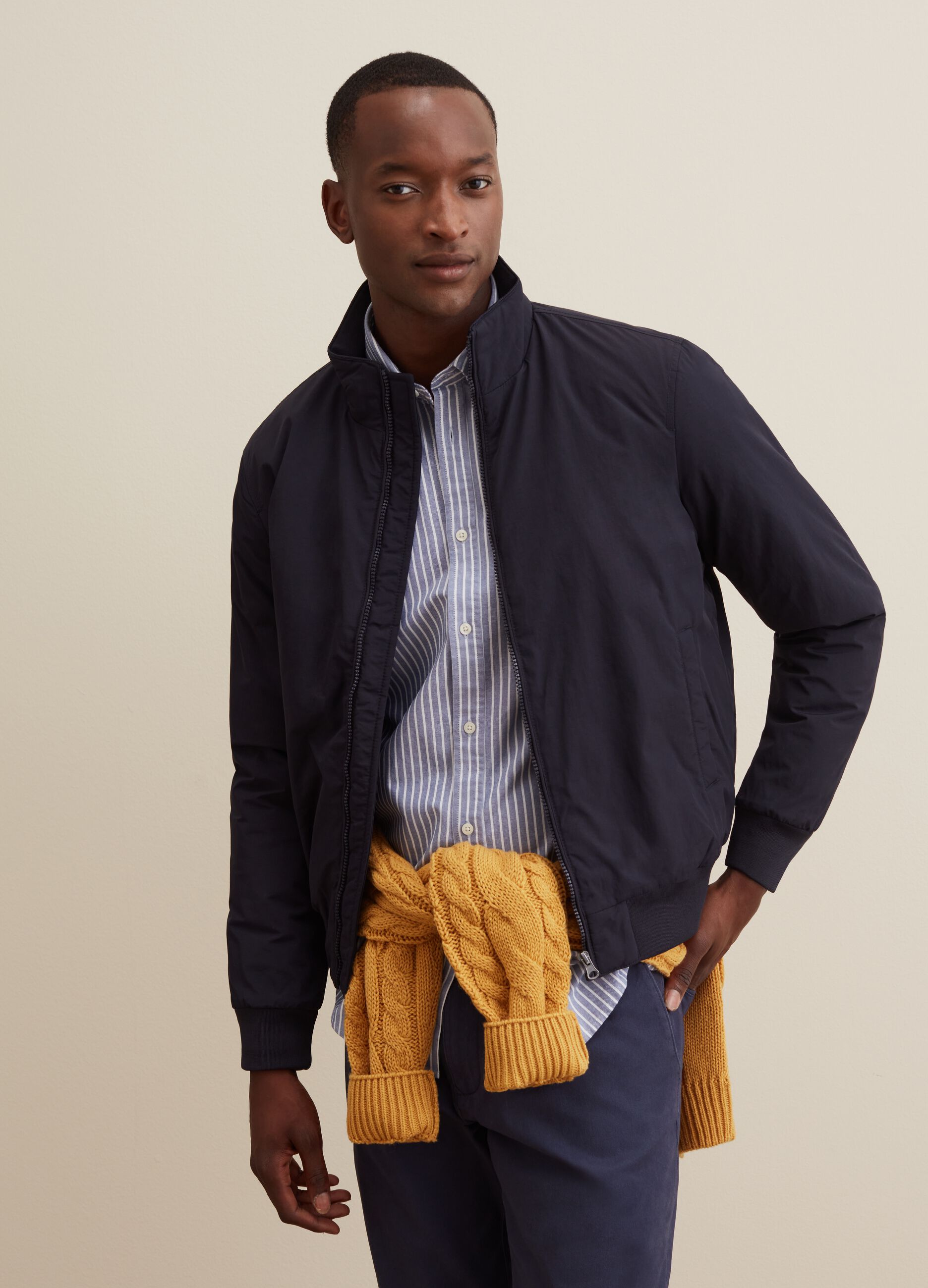 Bomber full-zip a collo alto_0