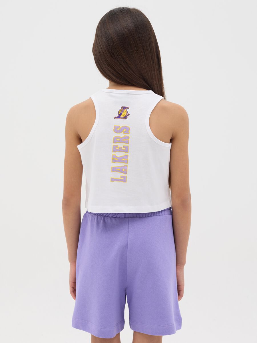 White NBA Los Angeles Lakers tank top in cotton_2