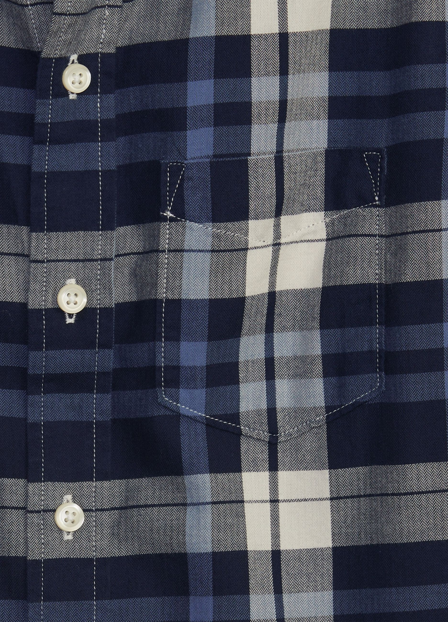 Camicia in popeline con stampa check