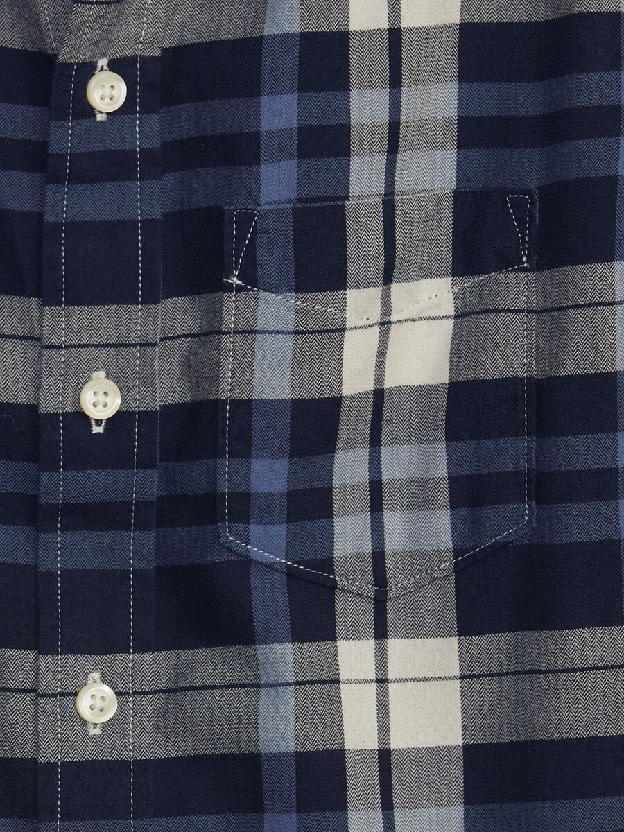 Camicia in popeline con stampa check_2