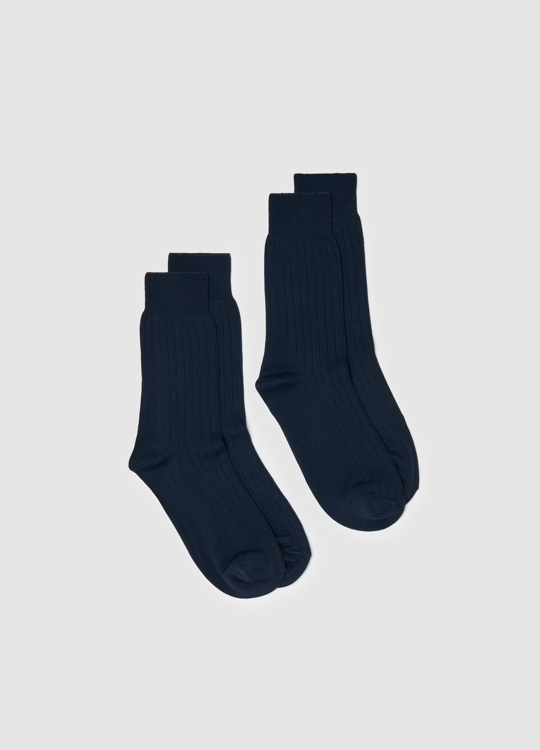 Two-pair pack short ribbed socks