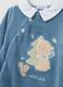 Tutina intera blu da neonato in misto cotone regular fit con ricamo_2