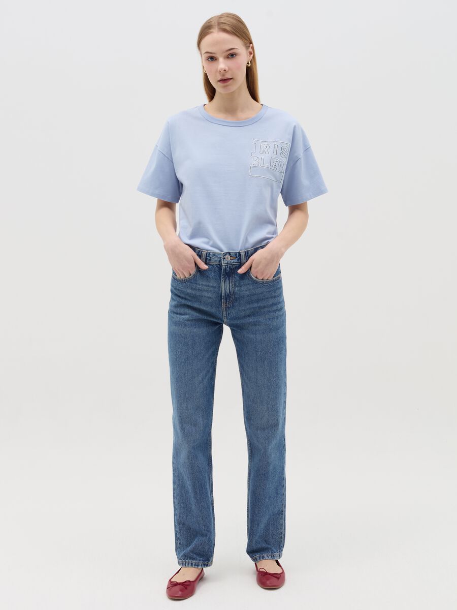 T-shirt with "Iris Bleu" embroidery_1