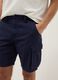 Blue pure cotton regular-fit cargo shorts_3