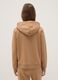 Brown cotton blend hoodie regular fit with zip_2