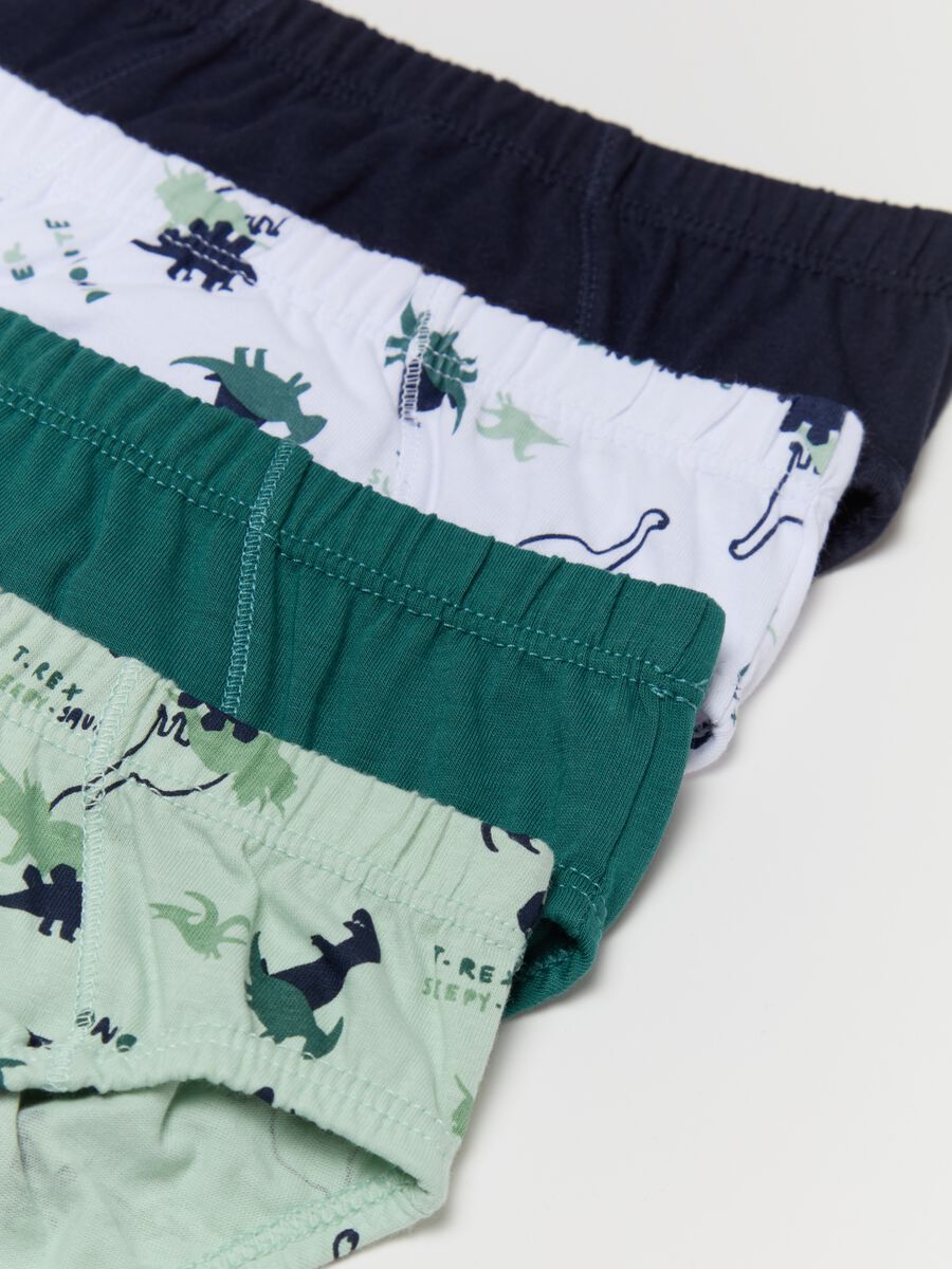Set cinque slip in cotone bio stampa dinosauri_2
