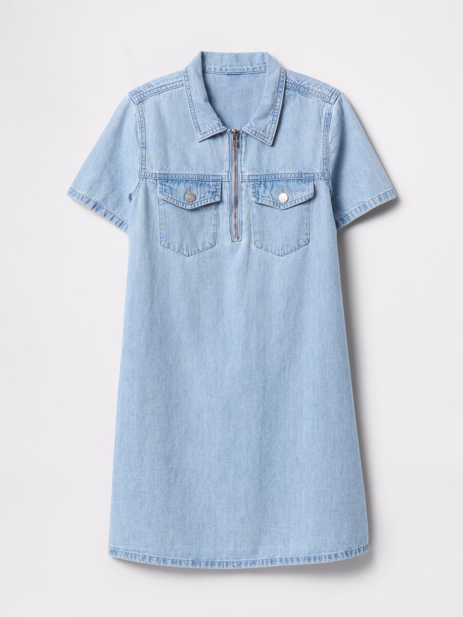 Denim dress in cotton with zip_2