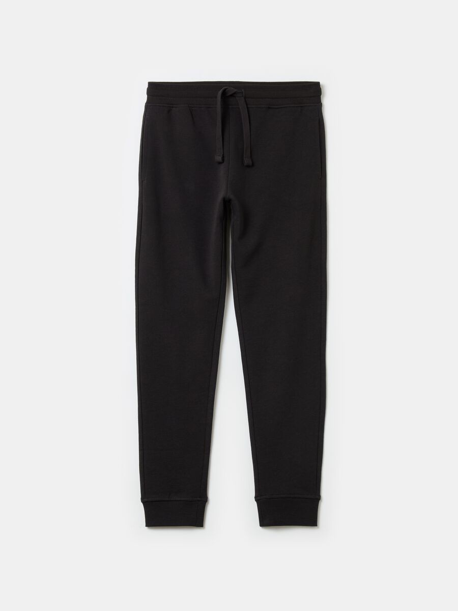 Fleece joggers with drawstring_0