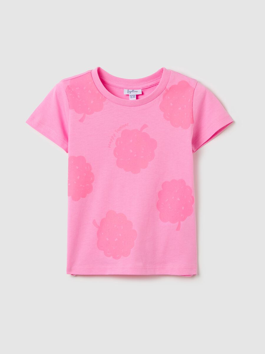 Cotton T-shirt with fruit print_0