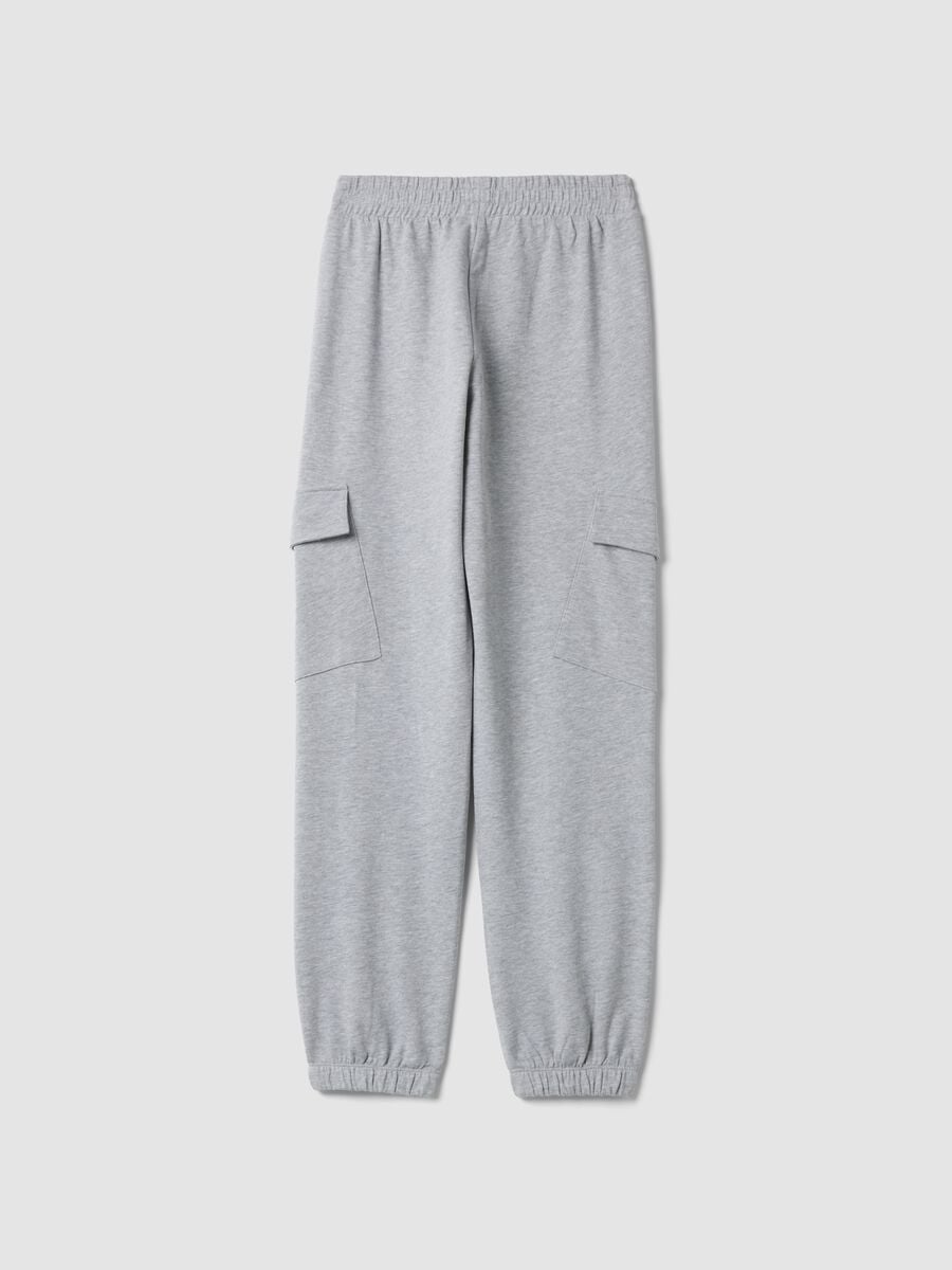 Grey cotton and viscose blend joggers_2