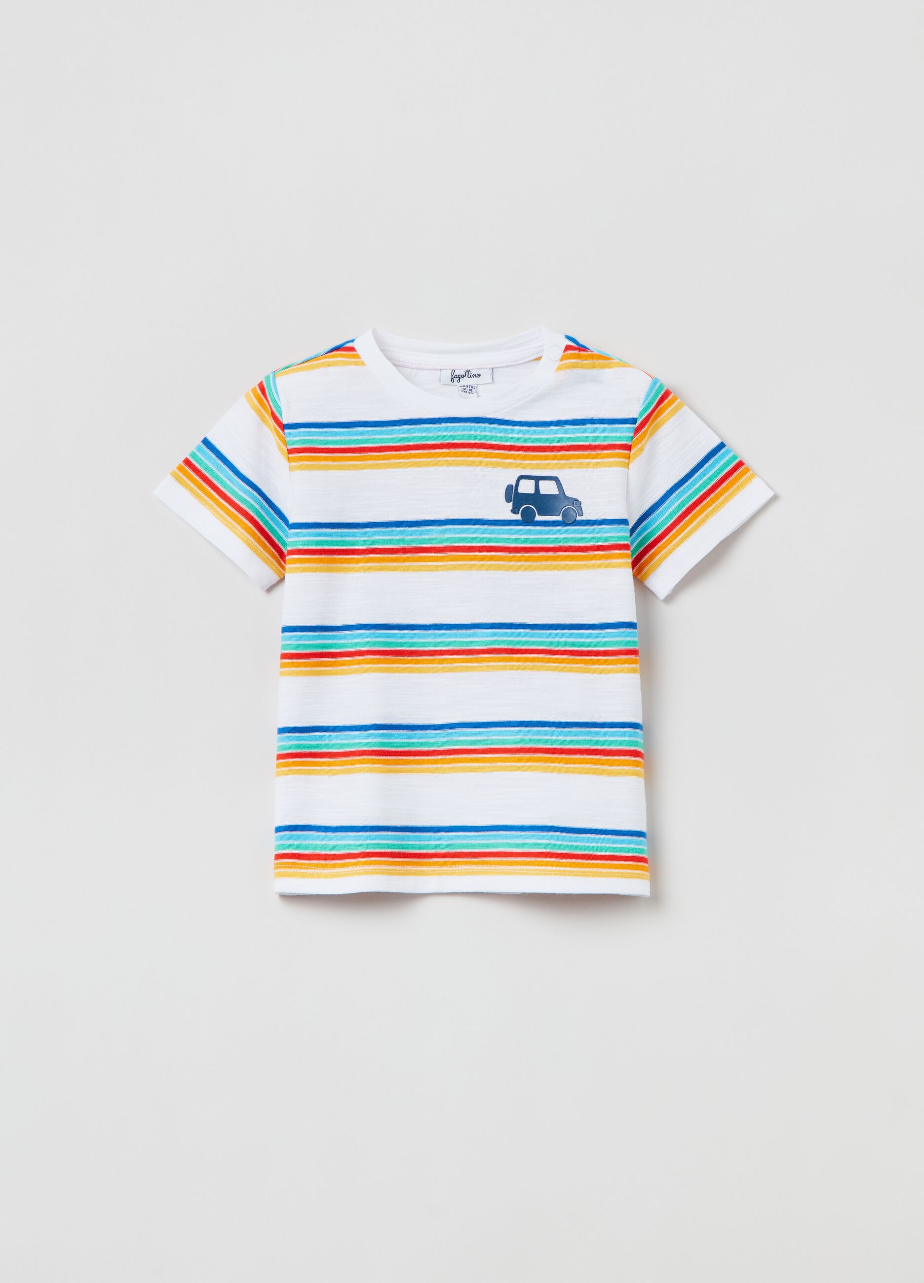 T-shirt in yarn-dyed striped cotton