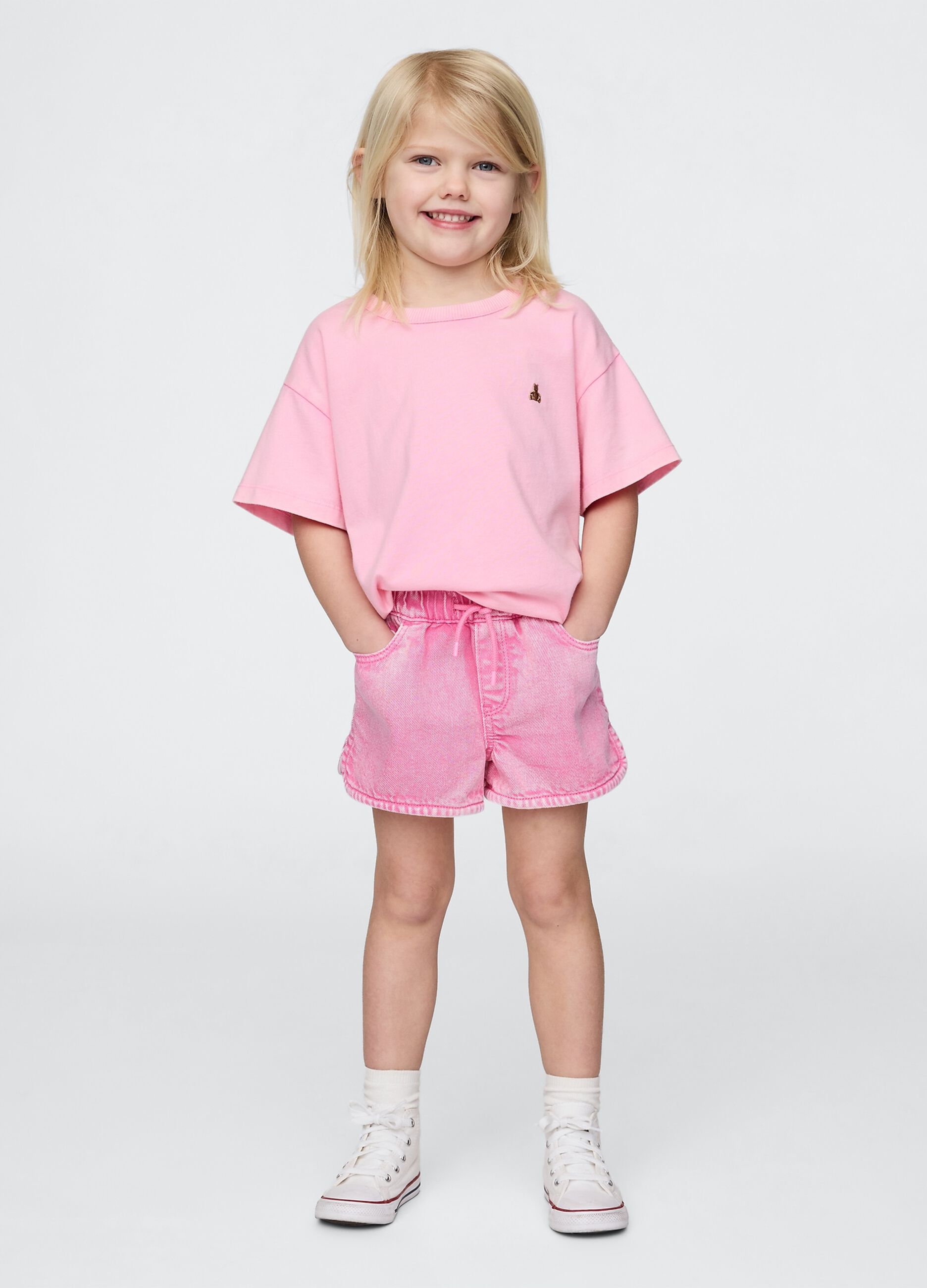 Girls' pink denim shorts by GAP Kids