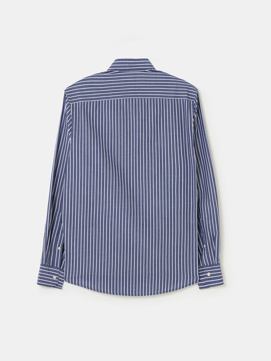 Striped poplin shirt with pocket_4