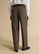 Brown formal stretch-viscose regular-fit trousers_2