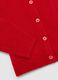 Girls' red regular fit cardigan with decorated round neck_3