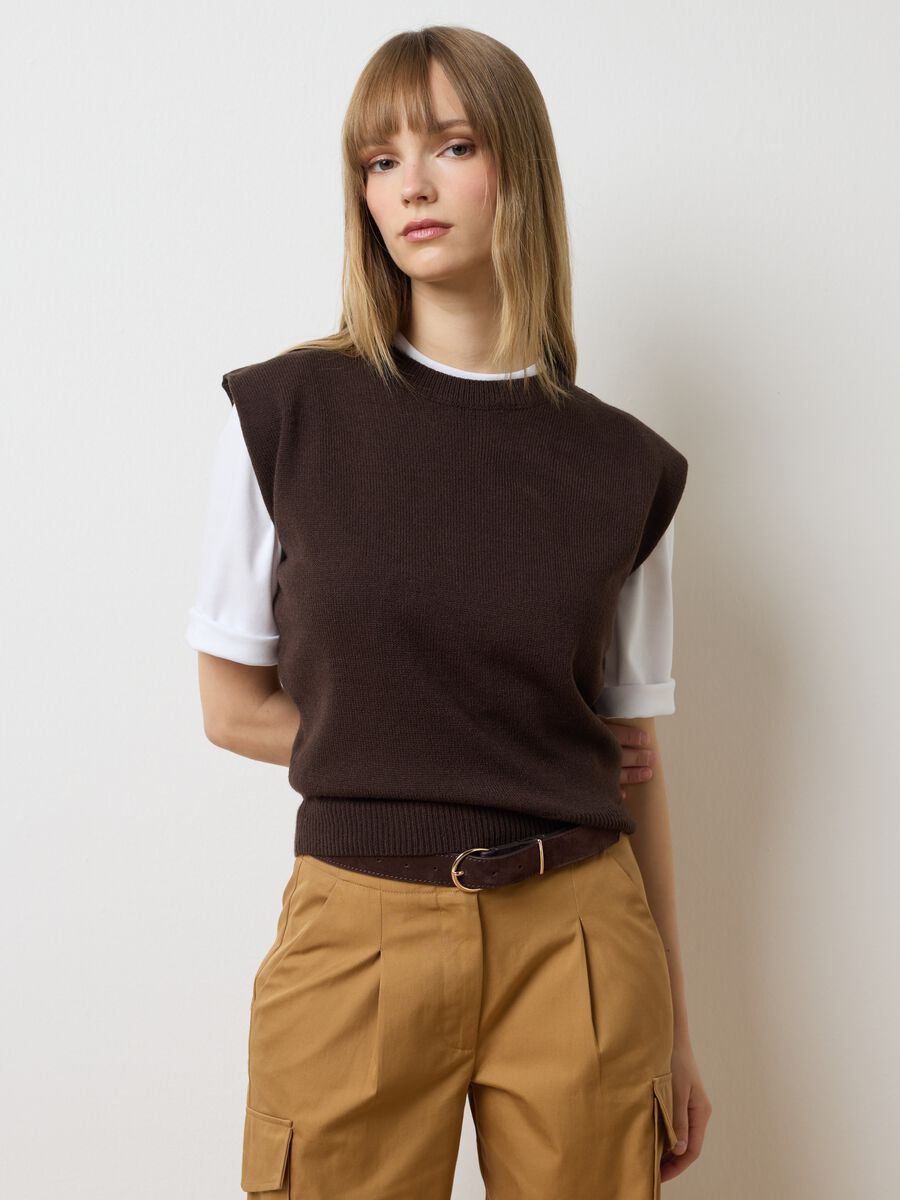 Gilet marrone regular fit_0