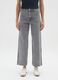 Grey wide leg cotton blend jeans_1