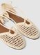 Beige woven lace-up sandals_1