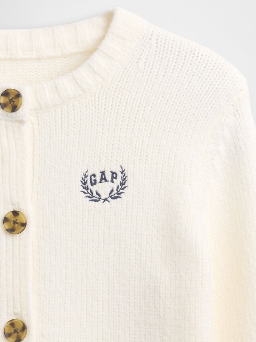 White Cotton Blend Cardigan_4