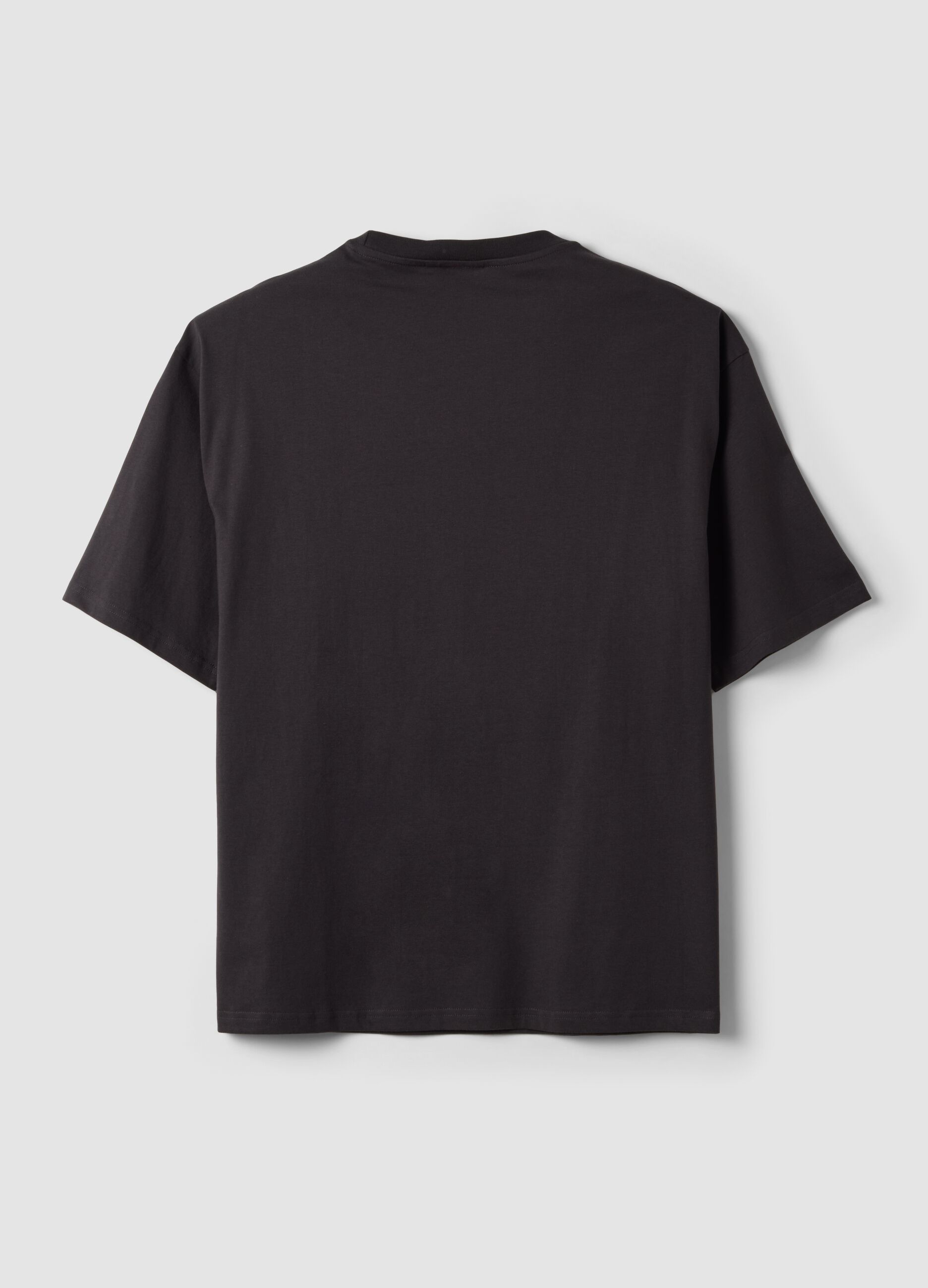 Black pure cotton T-shirt with Mario Kart print