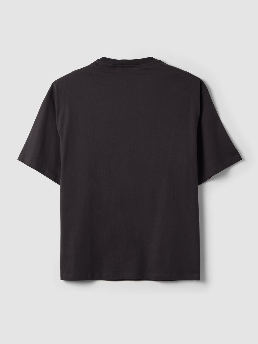 Black pure cotton T-shirt with Mario Kart print_2