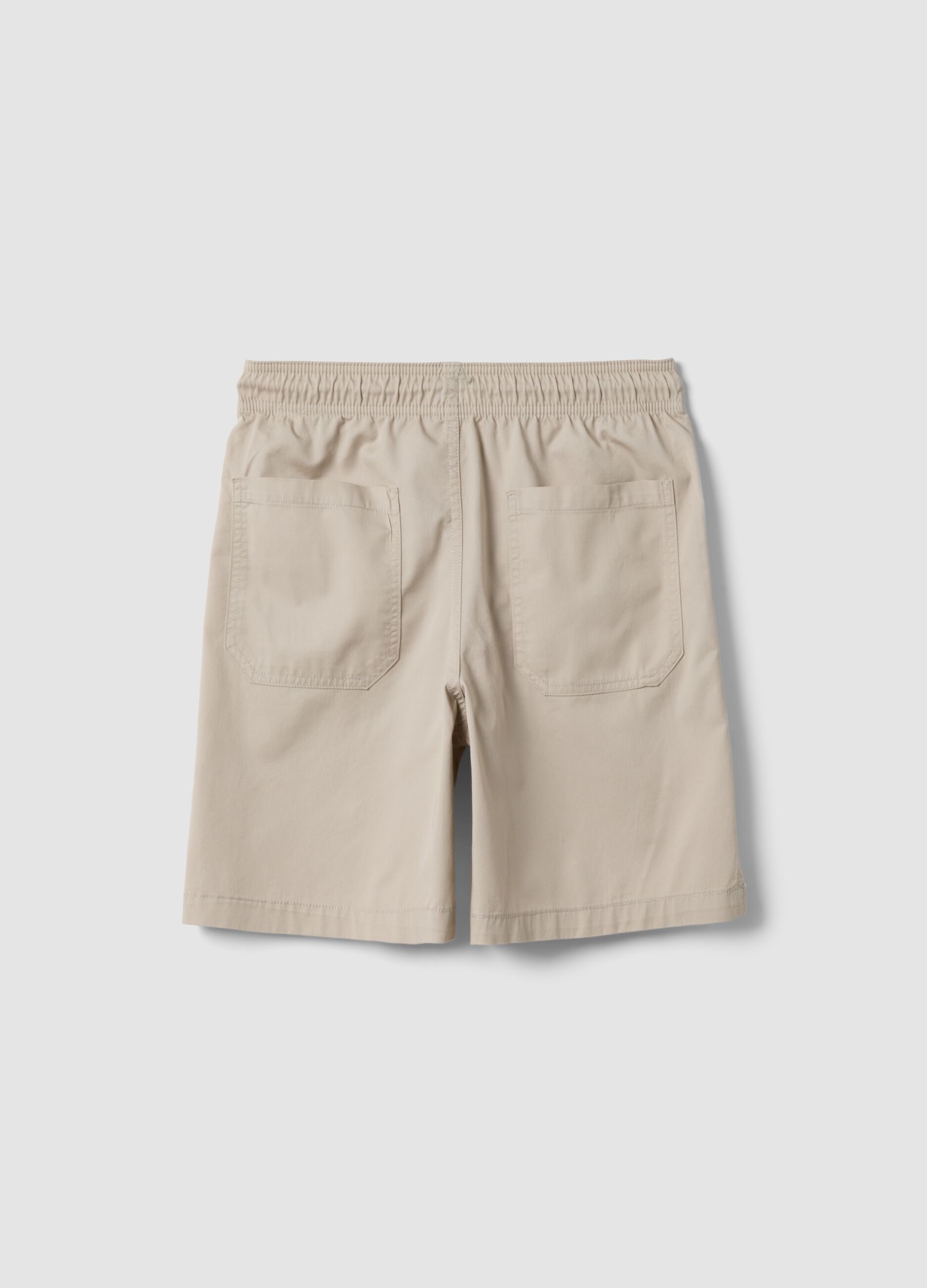 Brown regular-fit pure cotton Bermuda shorts