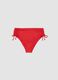 Slip bikini rossi in tessuto elasticizzato con laccetti laterali_0